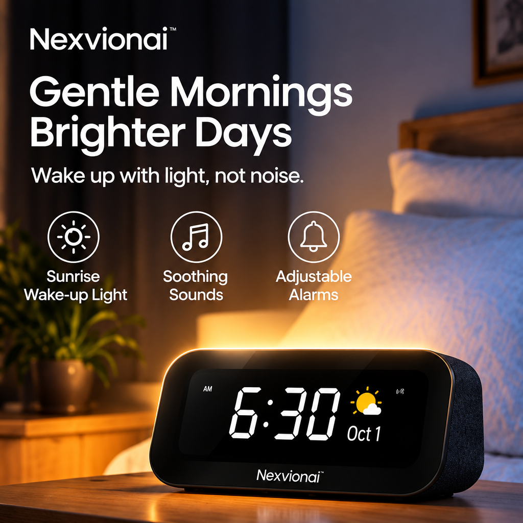 Nexvionai™ Smart Display Alarm Clock