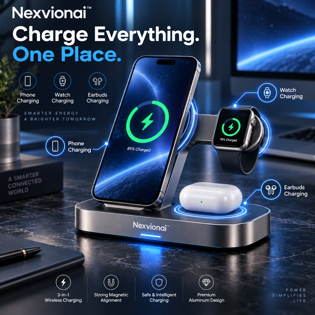 Nexvionai™ 3-in-1 Magnetic Wireless Charger