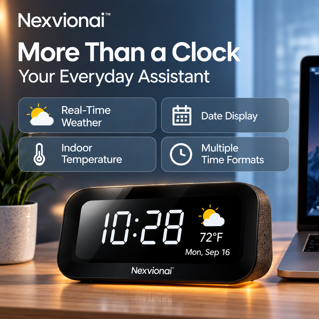 Nexvionai™ Smart Display Alarm Clock