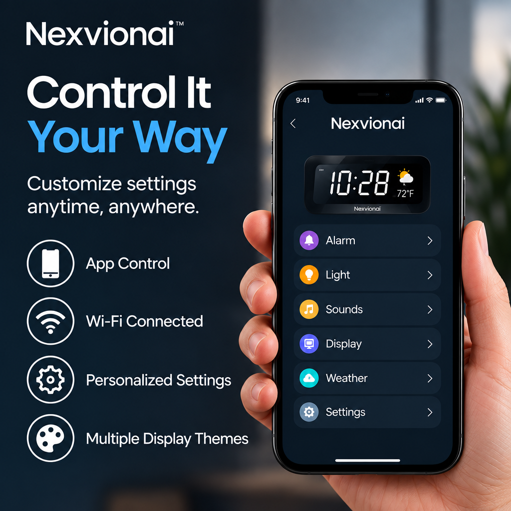 Nexvionai™ Smart Display Alarm Clock