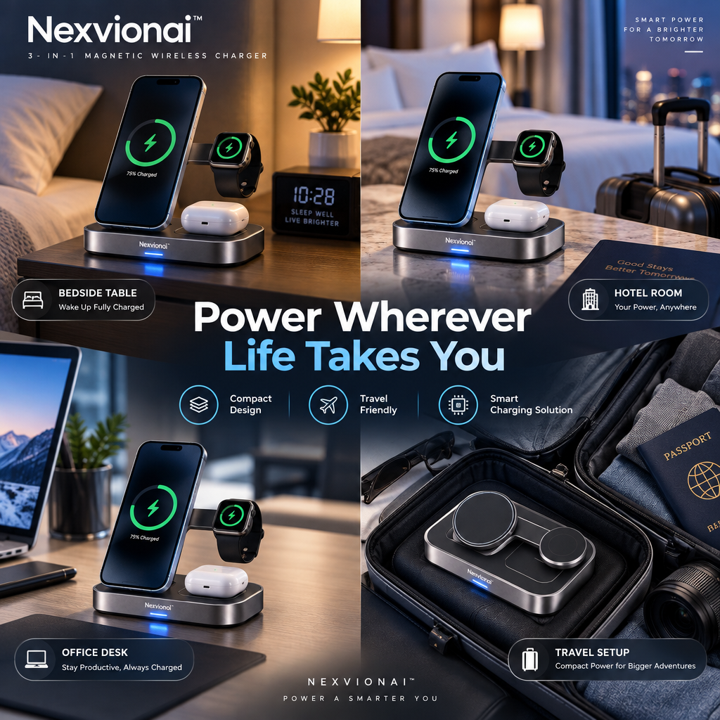 Nexvionai™ 3-in-1 Magnetic Wireless Charger