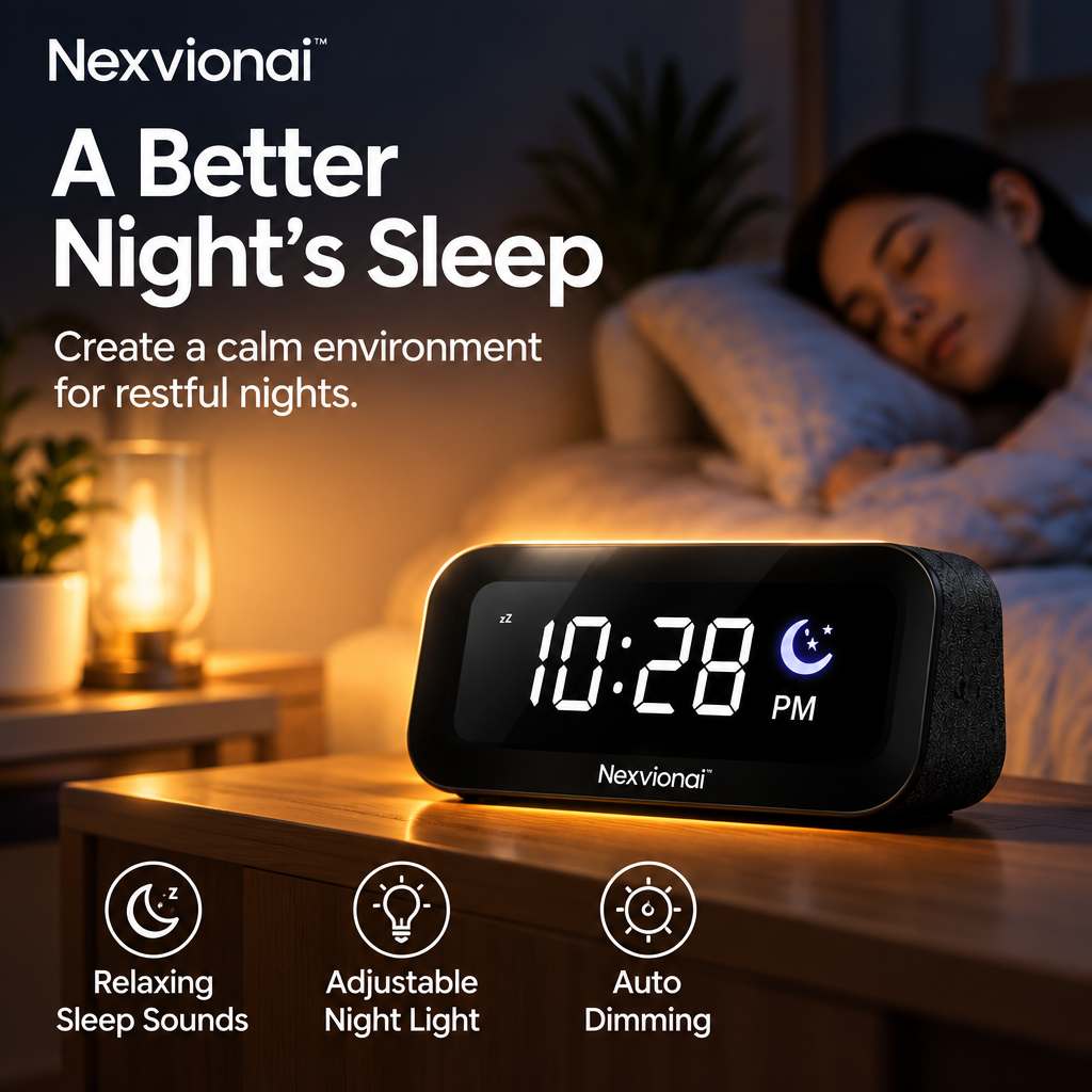 Nexvionai™ Smart Display Alarm Clock